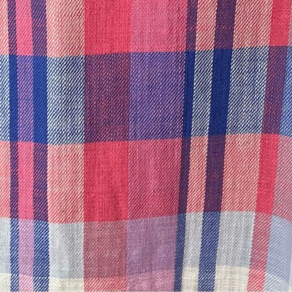 Joules Pink Blue Plaid Fiona Midi Dress Cotton Sleeveless Tie Waist 6 - Picture 9 of 11